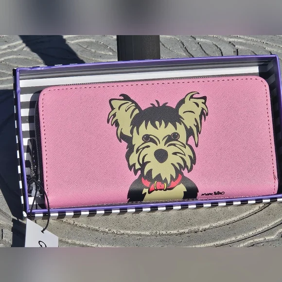 Marc Tetro Pink Yorkie Dog Wallet - Picture 3 of 6